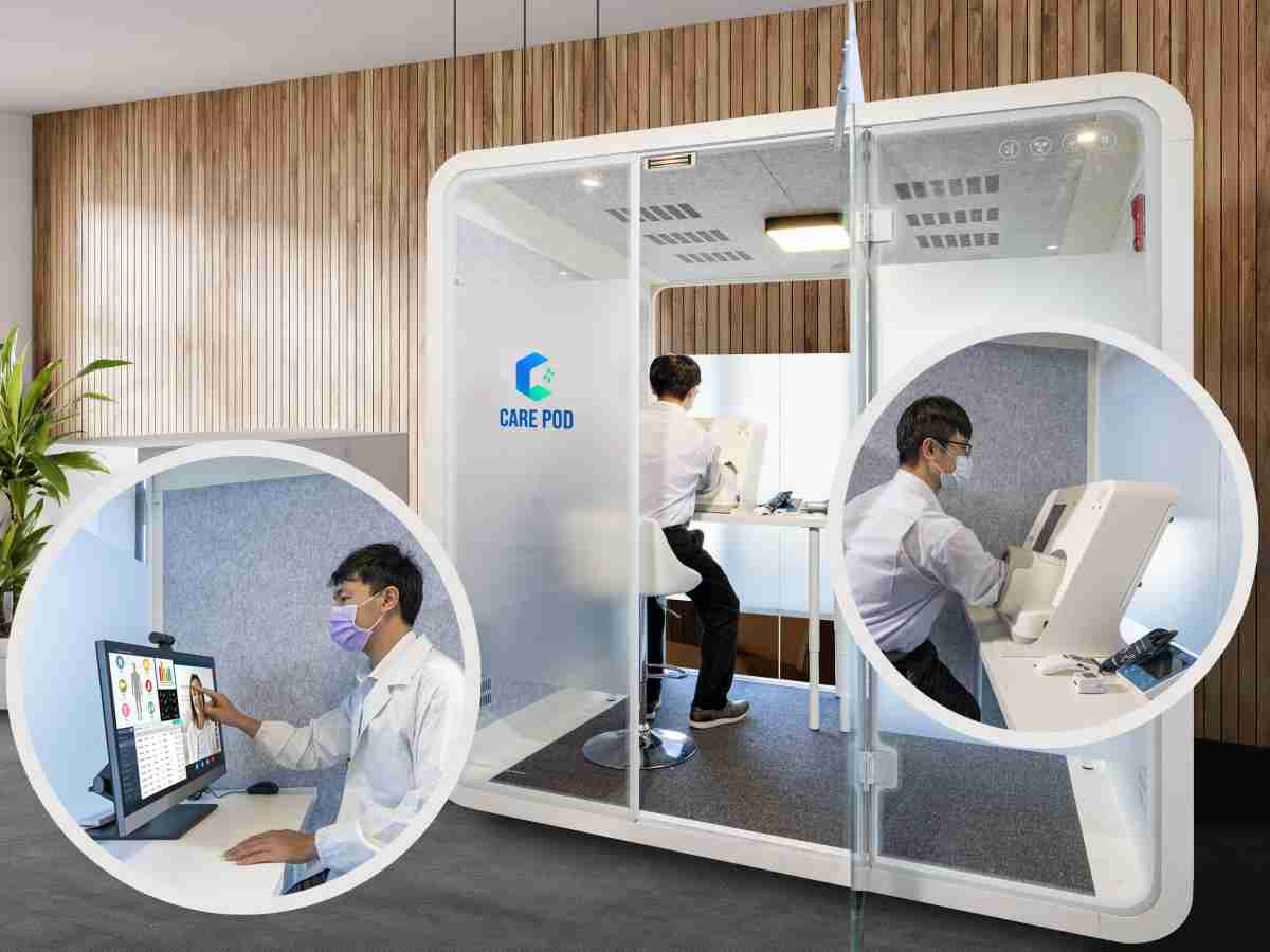 达擎于医疗科技展中展出＂远距诊疗舱＂，，，以因应医疗数字化及社会高龄化趋势下、、、、复诊及慢性病患等族群对于远距看诊需求逐渐升高所推出的创新整合方案。。。多功能合一、、、高隐私性的远距诊疗舱可根据病患端与医师端的不同需求，，，提供弹性化及客制化功能，，节省医生和病患的精力及时间