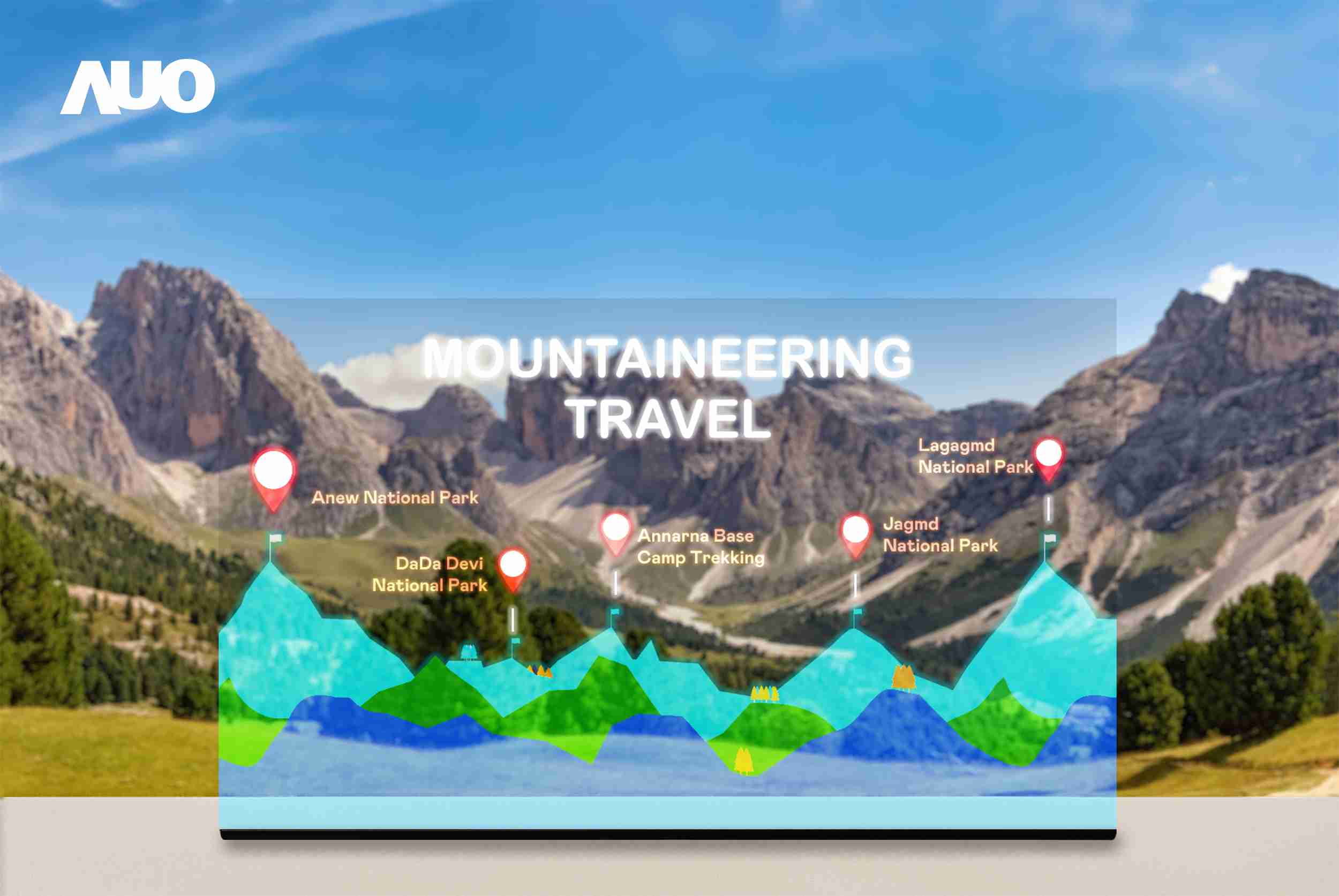 至成国际展示全球单片尺寸最大(*)42吋透明Micro LED显示器拼接而成的〝64吋透明Micro LED显示器〞，，，，具备高透明度、、1,000 nits高亮度、、、广色域、、、、采用三边无边框的无缝拼接等多重特色，，，，呈现超高清、、、、细腻画质而不遮挡后方视觉，，满足层峰需求，，，可广泛运用于零售、、、艺术展览或商业空间等场域